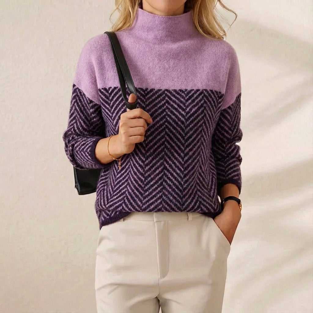 Kasjmier Coltrui Donkerblauw met Zigzagpatroon
