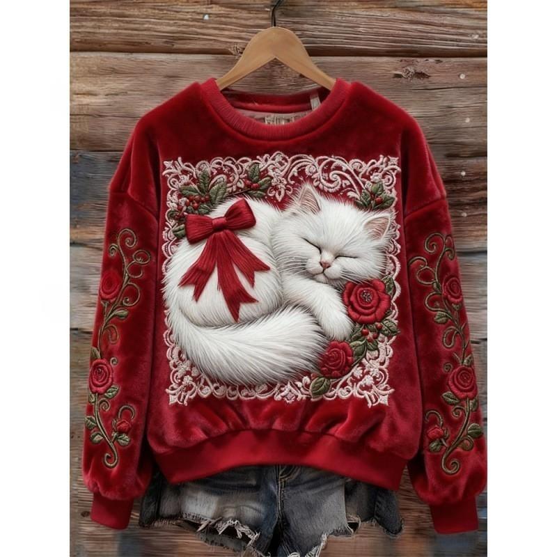 Rode Vintage Stijl Kersttrui