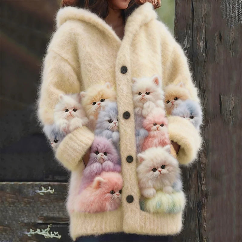 Cardigan Chaton aux Tons Pastel
