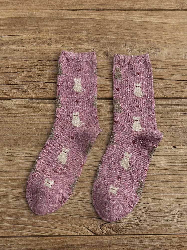 Chaussettes d'Hiver avec Chats