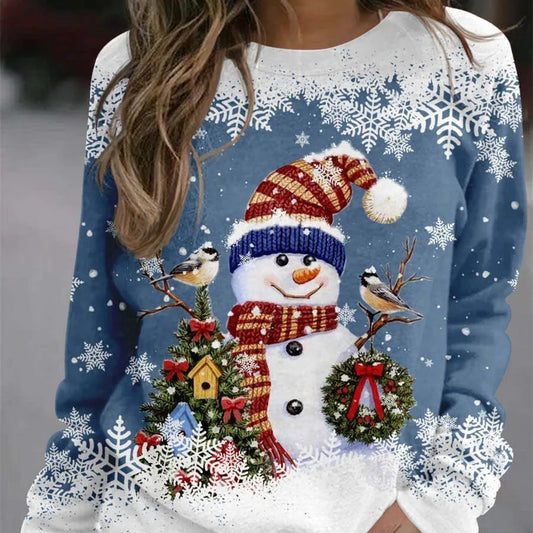 Pull de Noël avec bonhomme de neige souriant