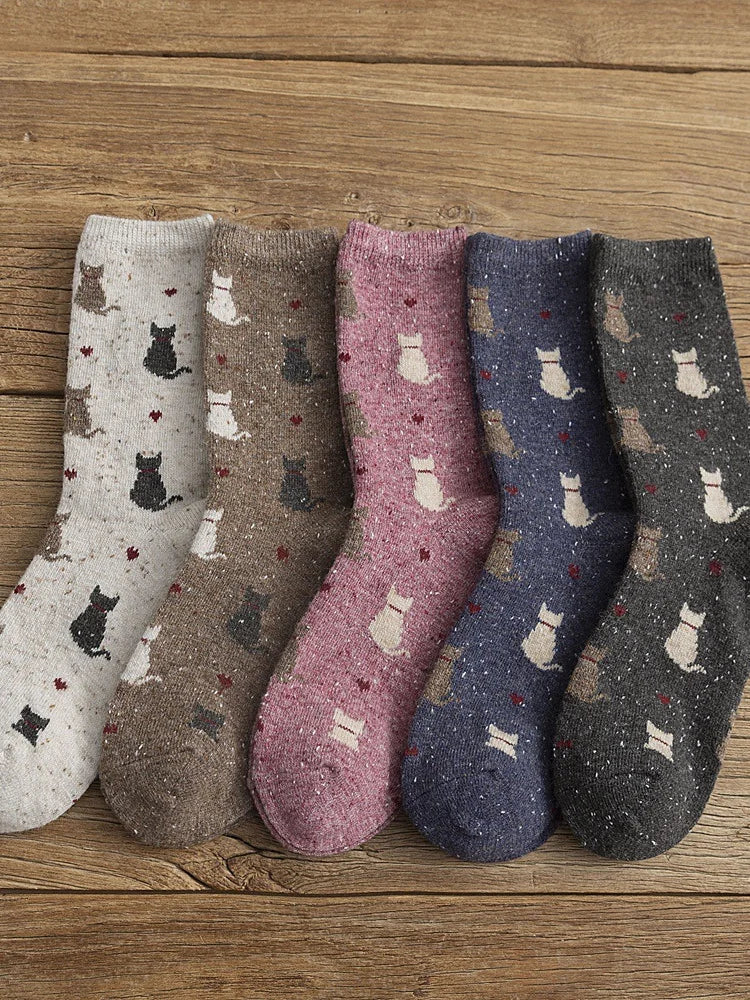 Chaussettes d'Hiver avec Chats