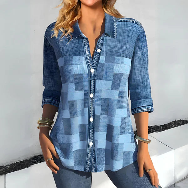 Chemise boutonnée patchwork