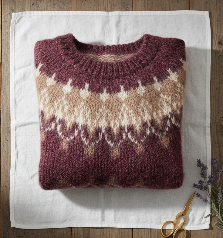 Le Pull Rose du Cottage