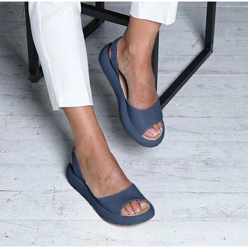 Zapatos planos con plataforma peep toe