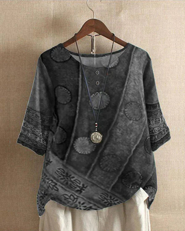 Tunika mit Batikdruck und 34-Ärmeln