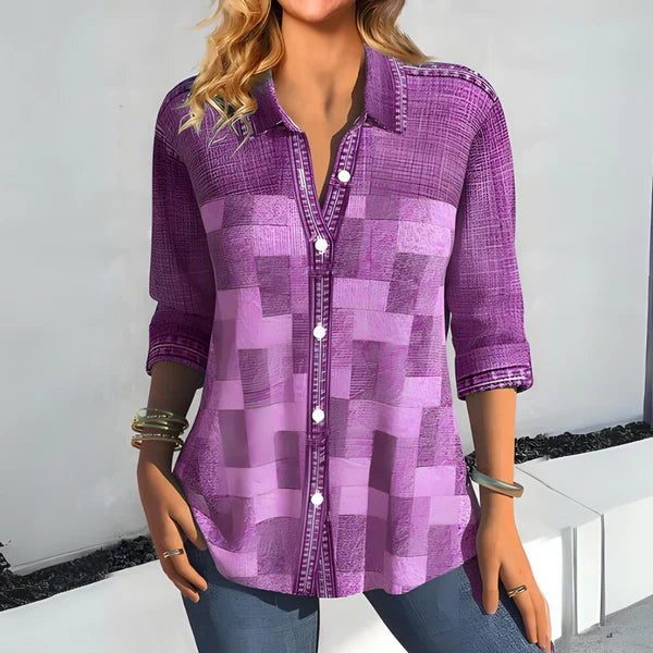 Chemise boutonnée patchwork