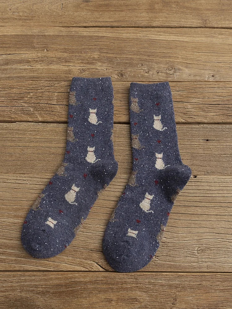 Chaussettes d'Hiver avec Chats