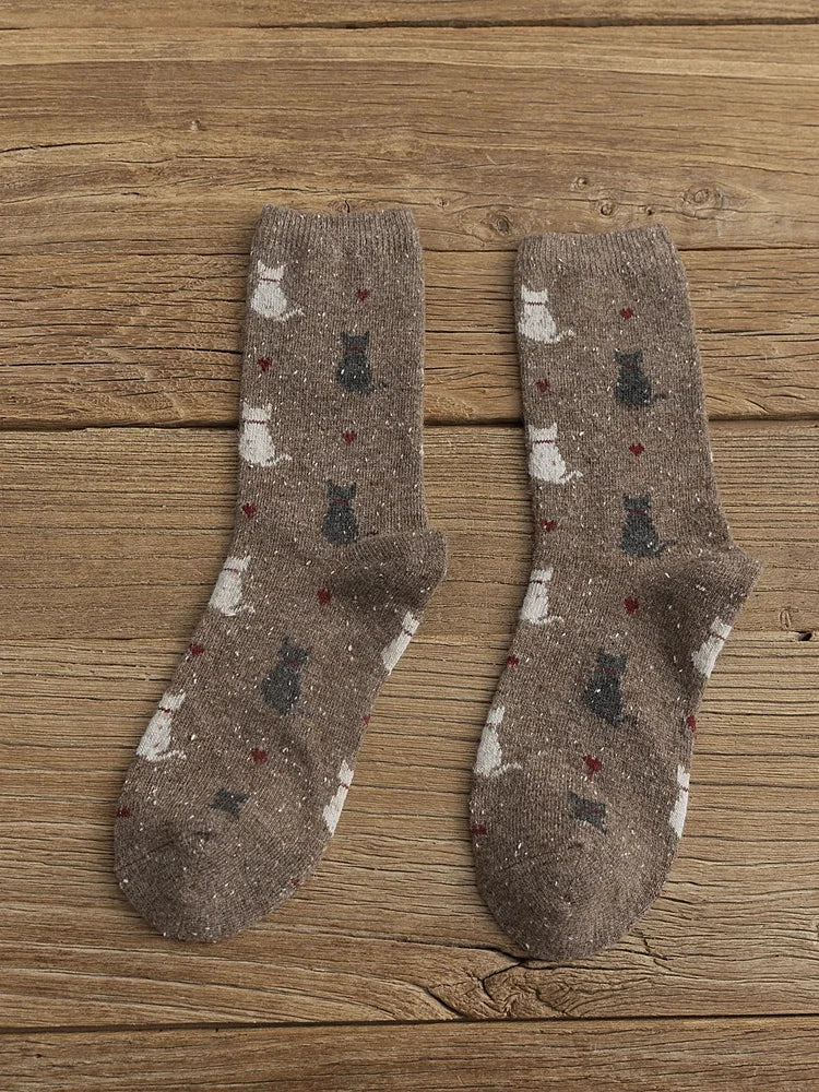 Chaussettes d'Hiver avec Chats