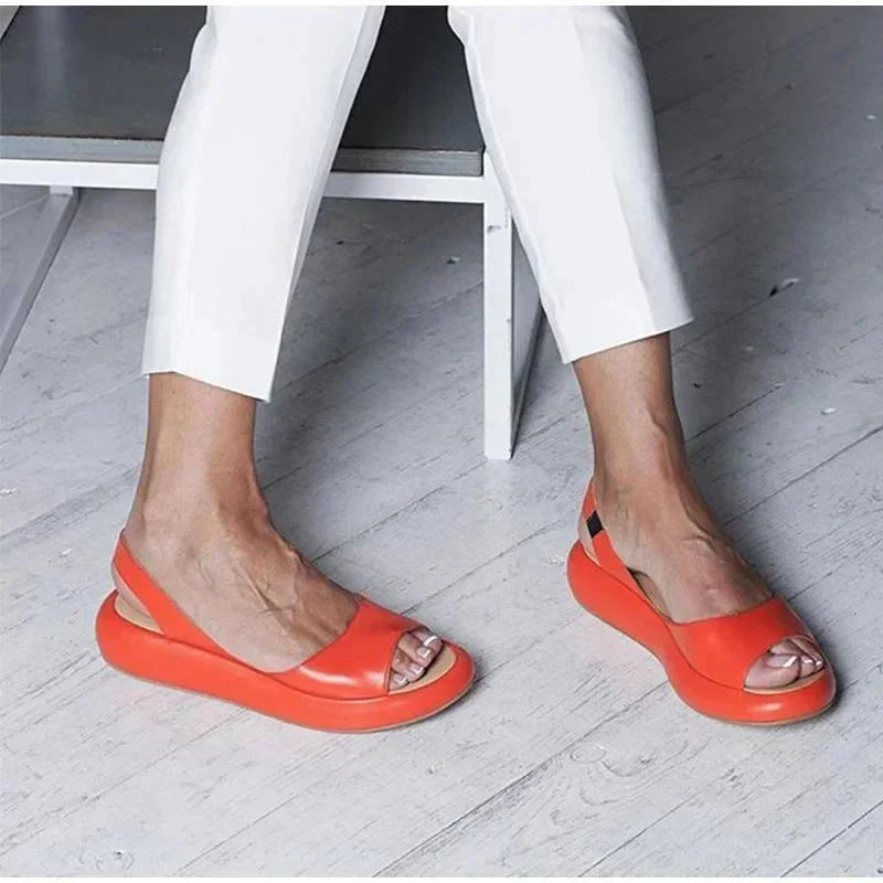 Zapatos planos con plataforma peep toe