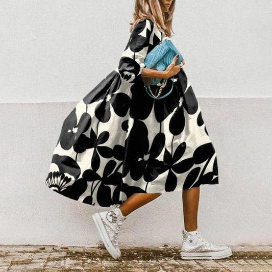 Abito midi con stampa floreale