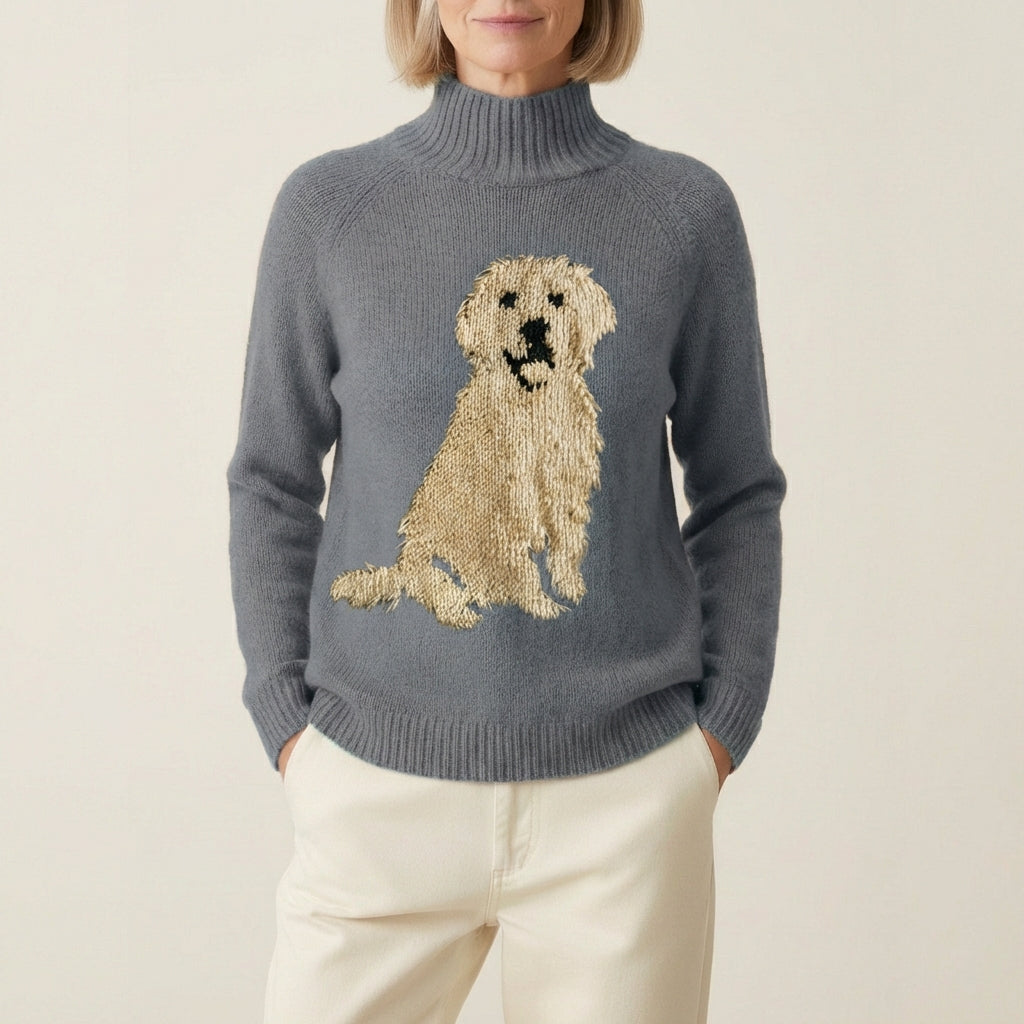 Maglione In Cotone Con Cucciolo Di Golden Retriever