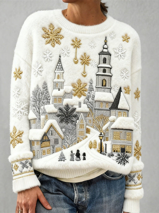 Suéter Elegante de Pueblo Invernal
