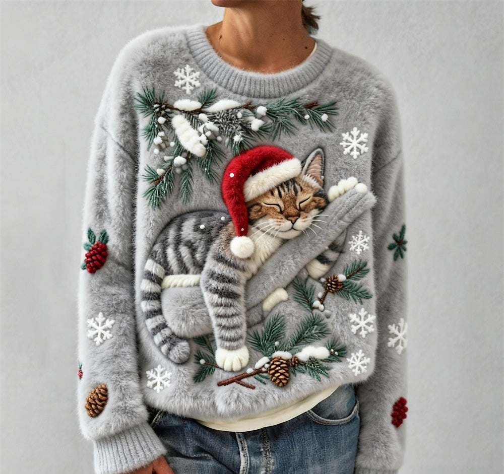 Miau Weihnachten Weicher Pullover