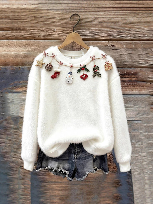 Festive Charm Collar Pullover