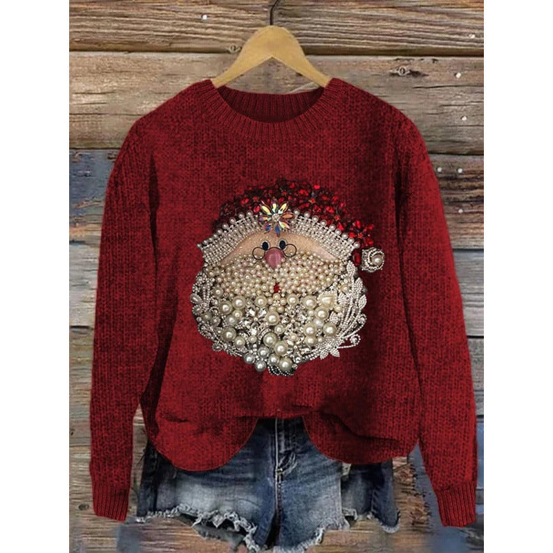 Pull Élégant Visage du Père Noël