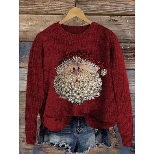 Elegant Santa Face Pullover