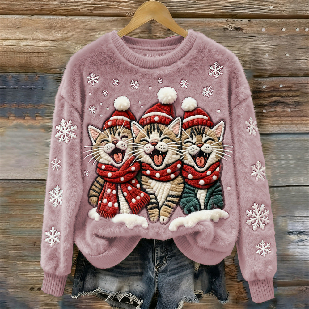Süßes Kätzchen-Trio Weihnachtspullover
