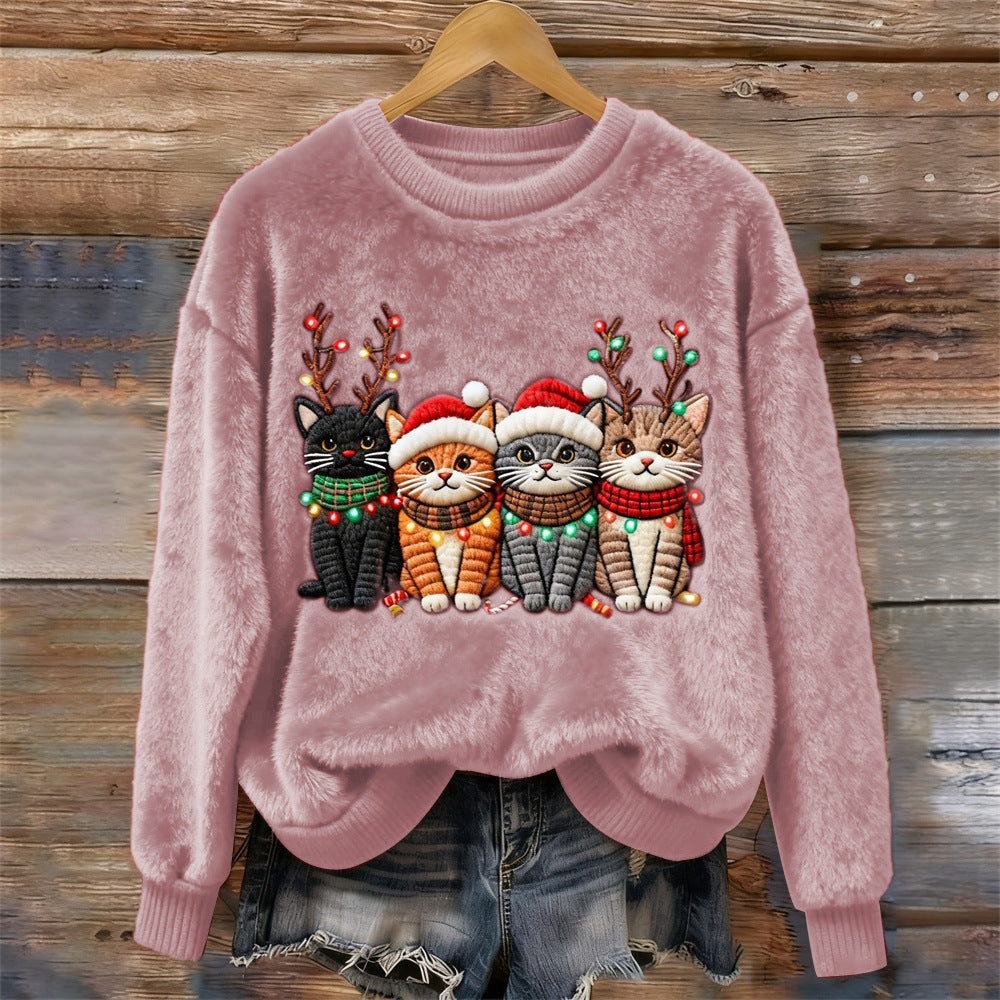 Felpa natalizia in pile con gatto carino, abbigliamento natalizio per gatti, felpa per amanti dei gatti, felpa natalizia con gatto per donna, maglietta natalizia Meowy - Italia Felpa natalizia in pile con gatto carino, abbigliamento natalizio per gatti, felpa per amanti dei gatti, felpa natalizia con gatto per donna, maglietta natalizia Meowy - Italia