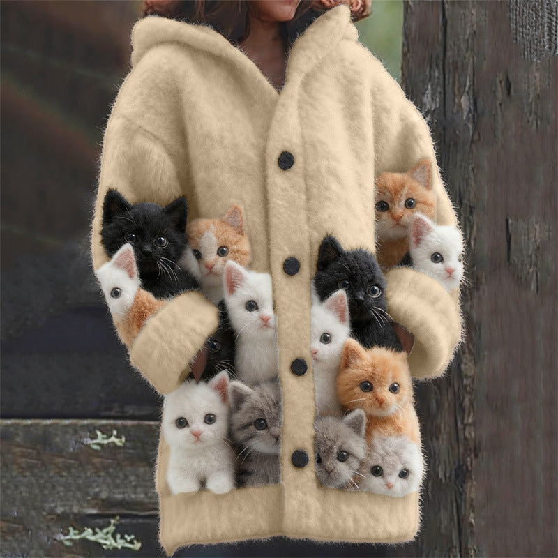 Schattig Vest met Capuchon en Katjes