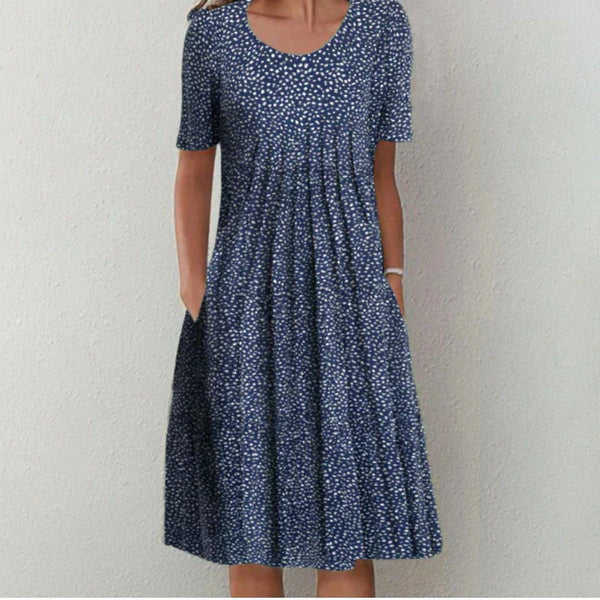 Vestido midi con cintura imperial y estampado floral