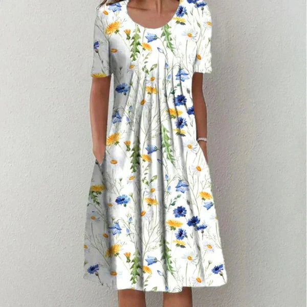 Empire taille midi-jurk met bloemenprint