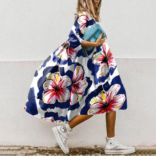 Abito midi con stampa floreale