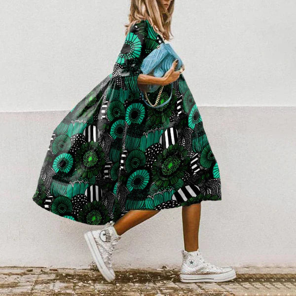 Abito midi con stampa floreale