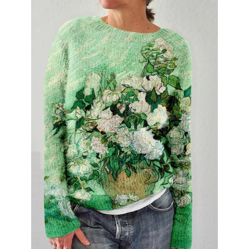 The Floral Green Sweater