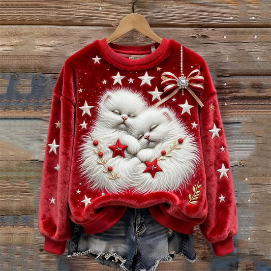Suéter Navideño Gatitos Acurrucados
