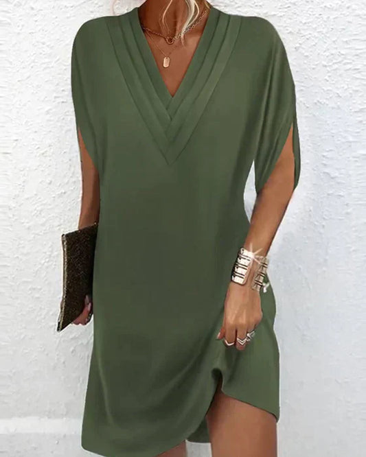 Vestido túnica con cuello vuelto