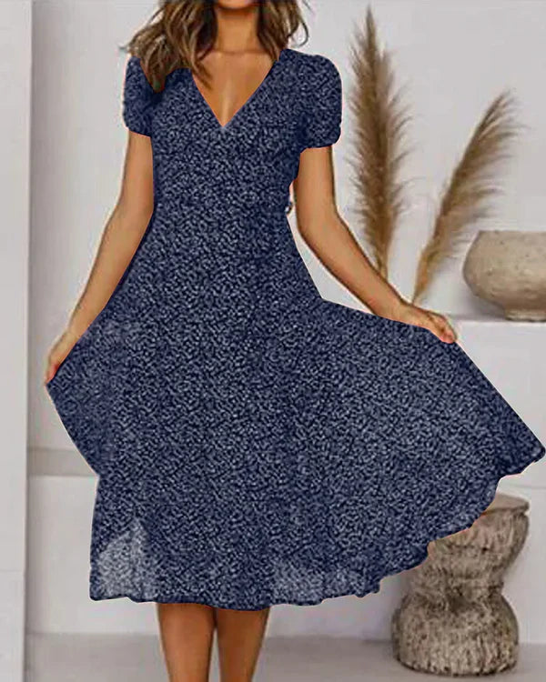 Fit & Flare-jurk met V-hals en bloemenprint