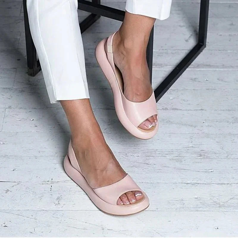 Zapatos planos con plataforma peep toe