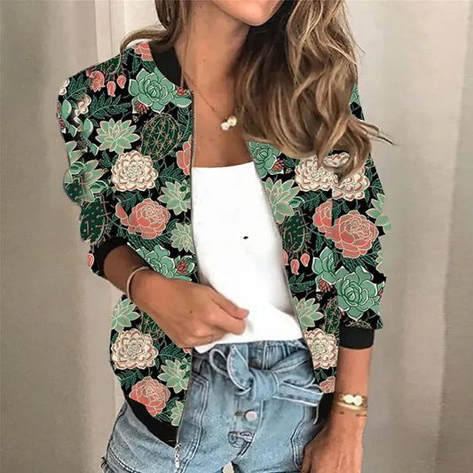 Cazadora bomber estampada