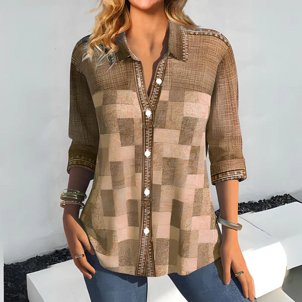 Chemise boutonnée patchwork