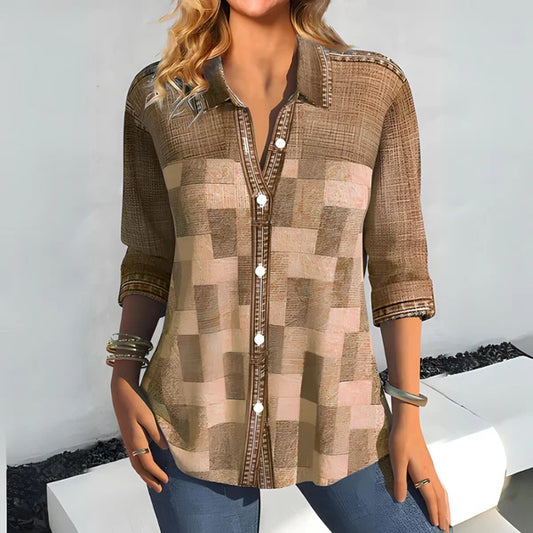 Camisa con botones de patchwork