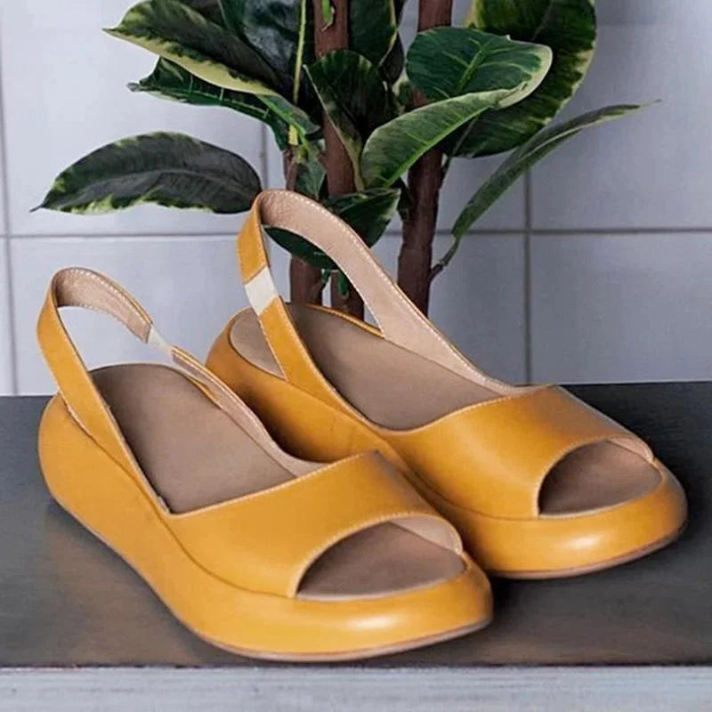 Zapatos planos con plataforma peep toe