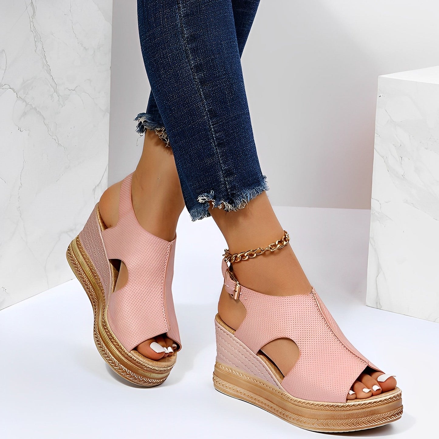 Sandalen met sleehak