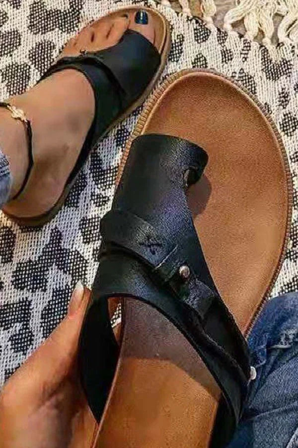 Slide-Sandalen mit Zehenschlaufen