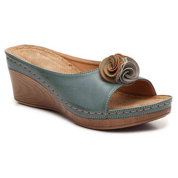 Rozet wedge sandalen