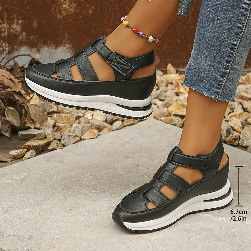 Plateau-Sneaker-Sandalen mit Ausschnitten